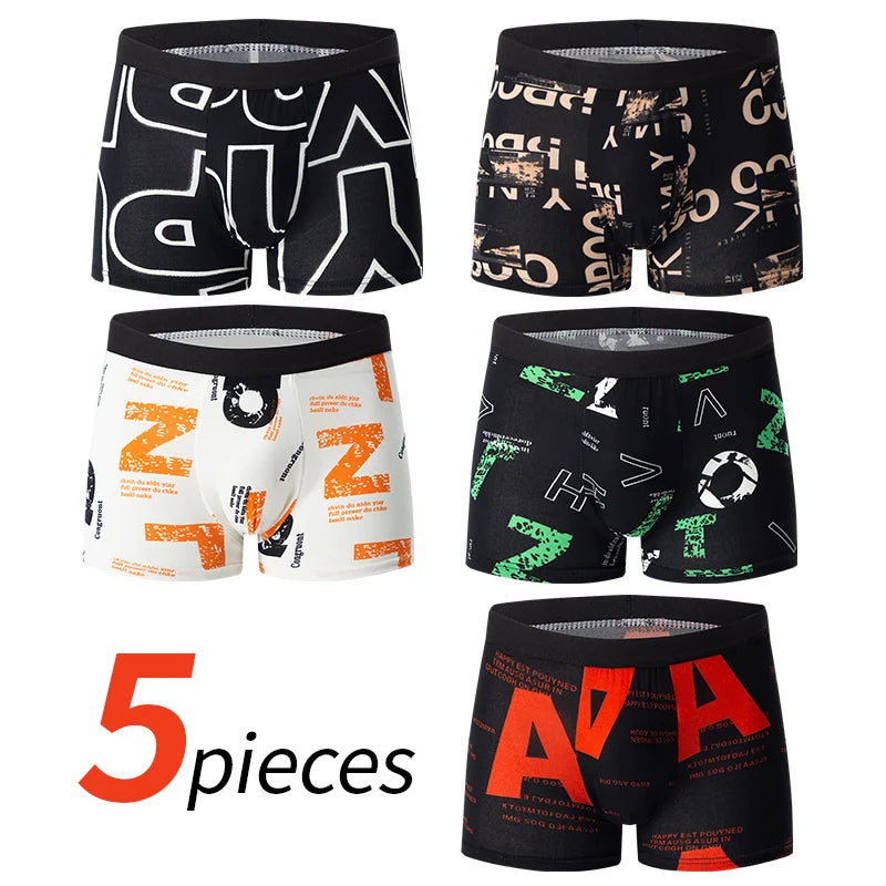 5/10-Pack Men's Black and Gold Printed Boxer Briefs - Comfortable Stretch Underwear for Sports, Beach & Leisure