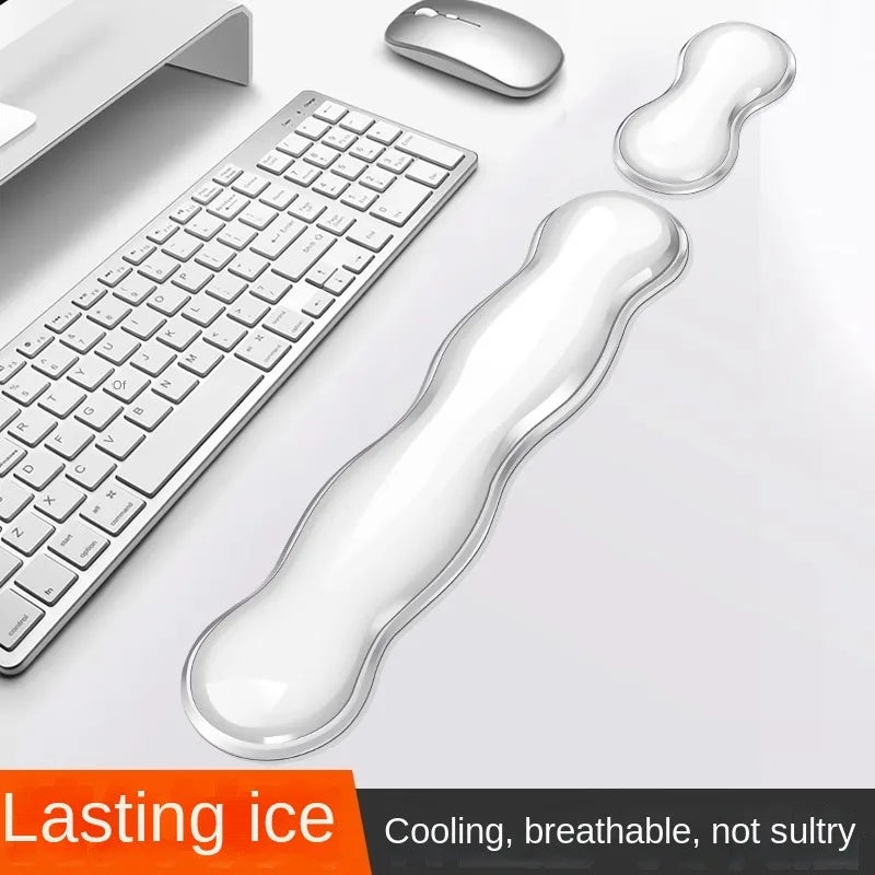 Transparent Anti-Slip Rubber Mouse Pad with Ergonomic Wrist Rest - Desk & Gaming
