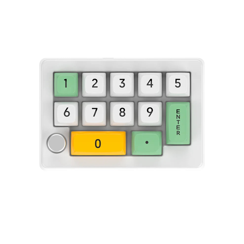 12-Key USB Wired Mechanical Macro Keypad with Programmable Knobs RGB Backlit One-Handed Gaming Keypad