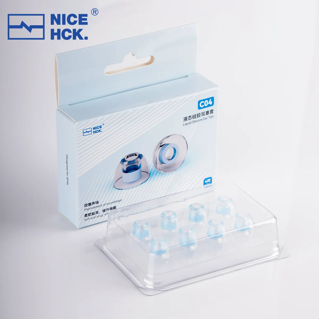 Liquid Silicone Ear Tips - Noise-Isolating Reusable Earbud Eartips, Soft Skin-Friendly Ear Caps (SS/S/M/L) Universal Fit