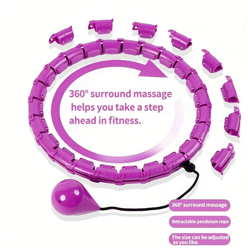 Adjustable Detachable Fitness Hoop – 2-in-1 Waist Training & Pilates Hula Hoop