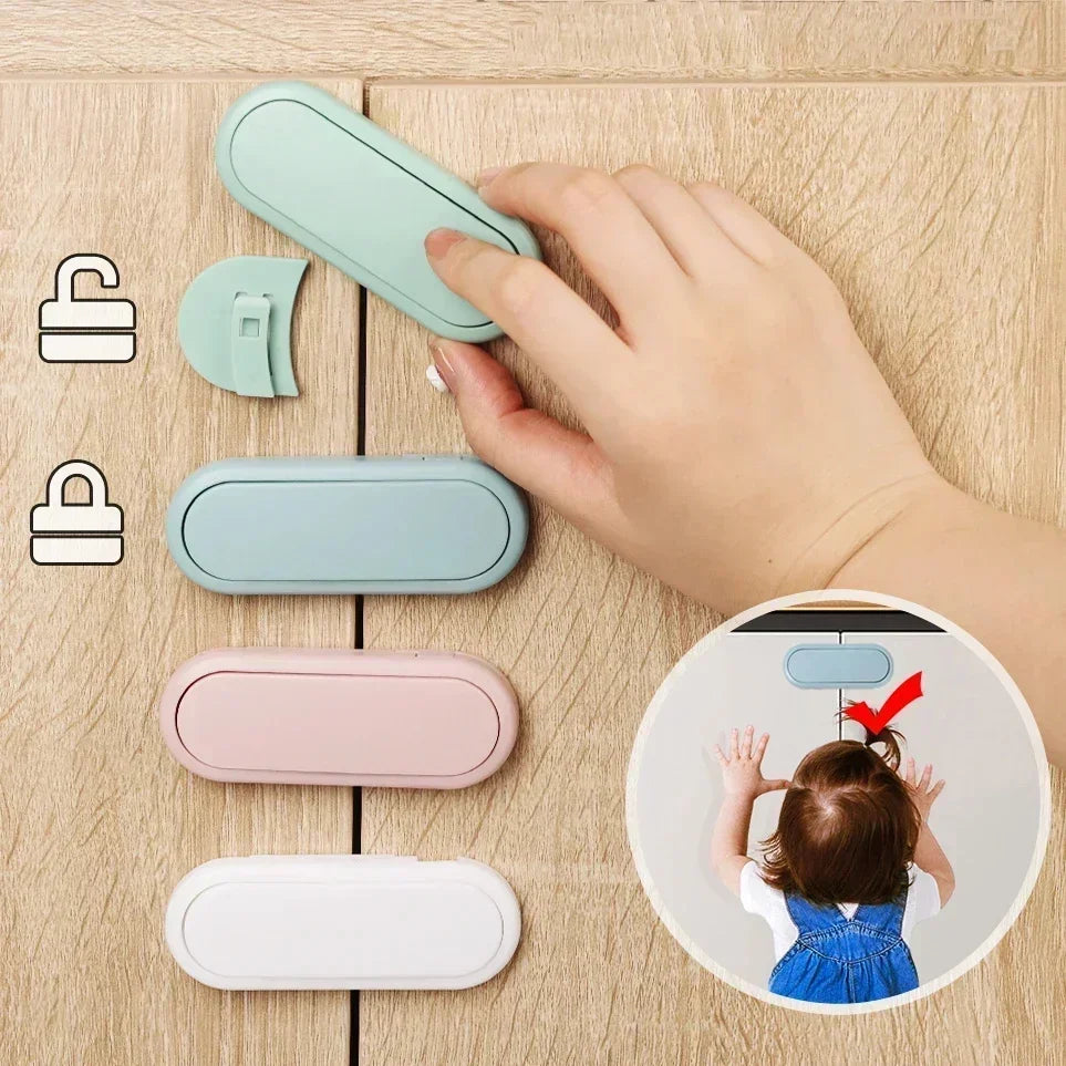 5-Pack Child Safety Cabinet Locks — Invisible Anti-Pinch Drawer & Wardrobe Latches for Baby & Toddler