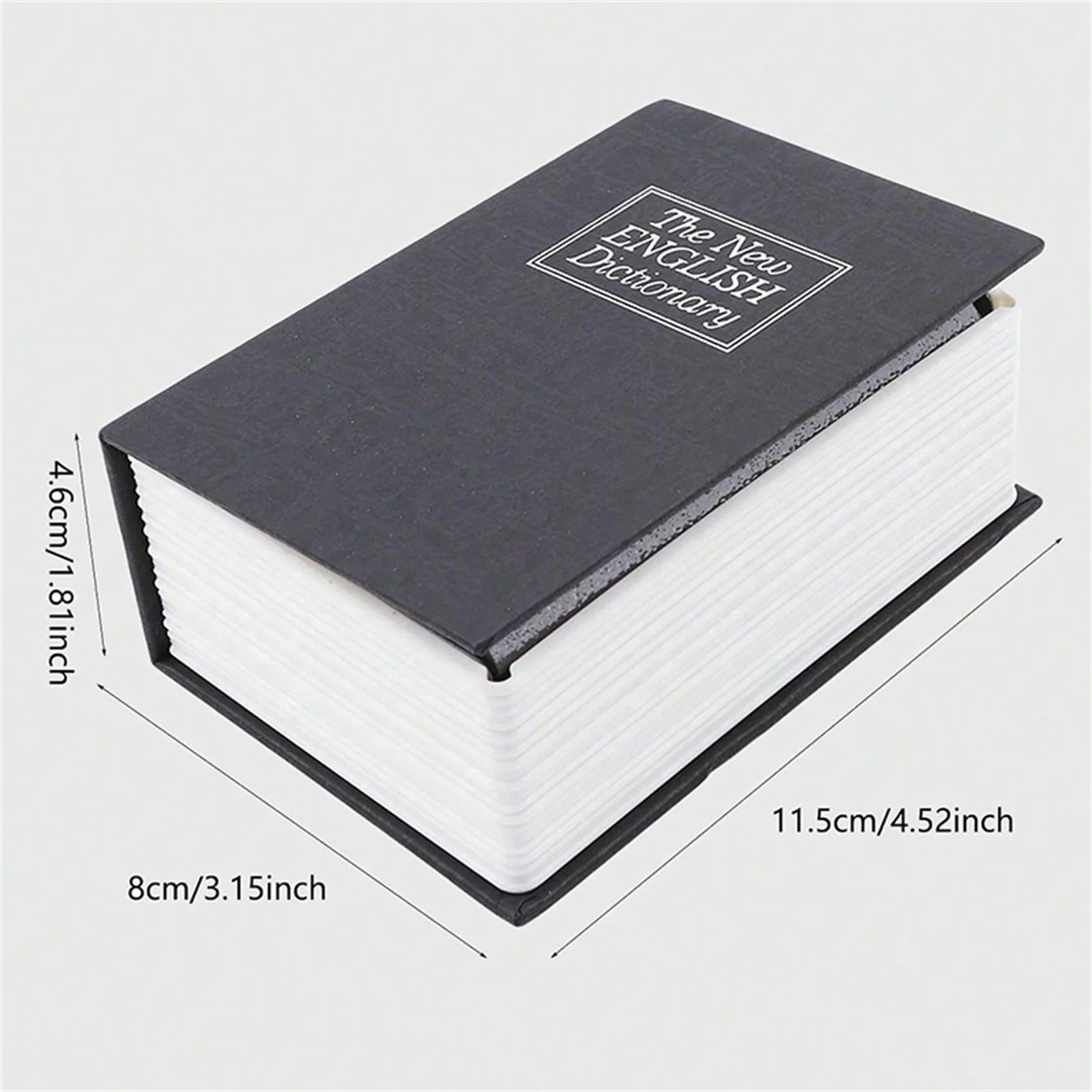 Hidden Book Safe with Combination Lock — Dictionary-Style Secret Money Box (4.5 x 3.2 x 1.8 in / 11.5 x 8 x 4.6 cm)