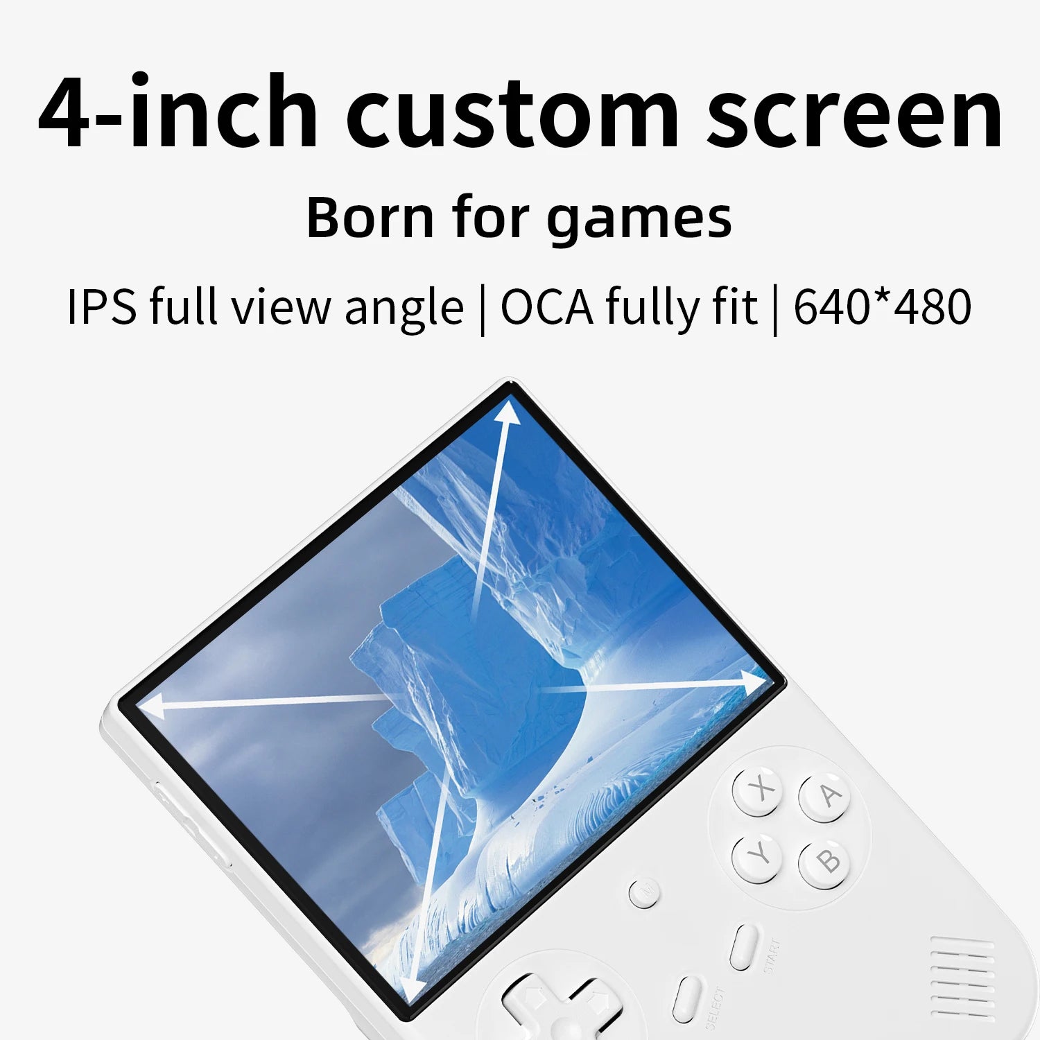 Retro 64-Bit Linux Handheld Game Console 4.0-inch (10.2 cm) IPS Screen, 64GB Storage, 5000+ Games, 2.4/5G WiFi & Bluetooth, Mini HDMI Out, RGB Lighting