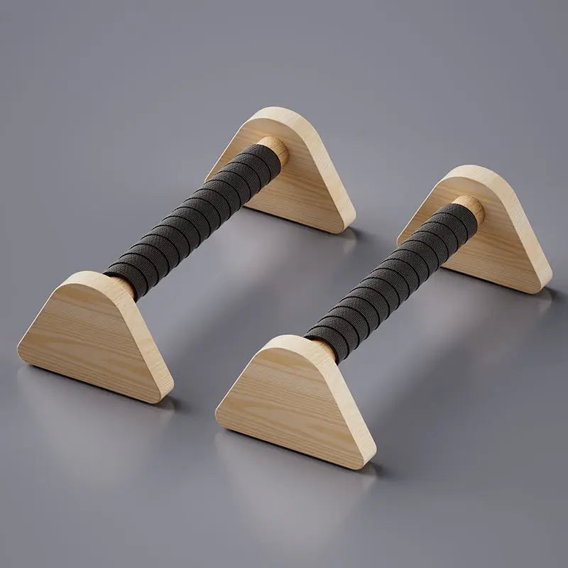 Solid Beech Wood Foldable Push-Up & Dip Stand — Portable Russian Parallel Bars for Home Gym Strength Training