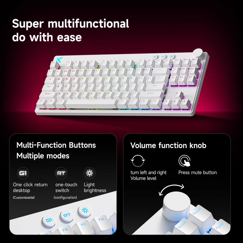 78-Key Hot-Swap Mechanical Gaming Keyboard with Magnetic Switches, PBT Keycaps & RGB USB