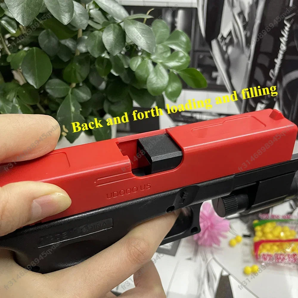 Soft Bullet Airsoft Pistol Toy with Manual Magazine & Laser – Outdoor CS Game Blaster for Teens & Adults