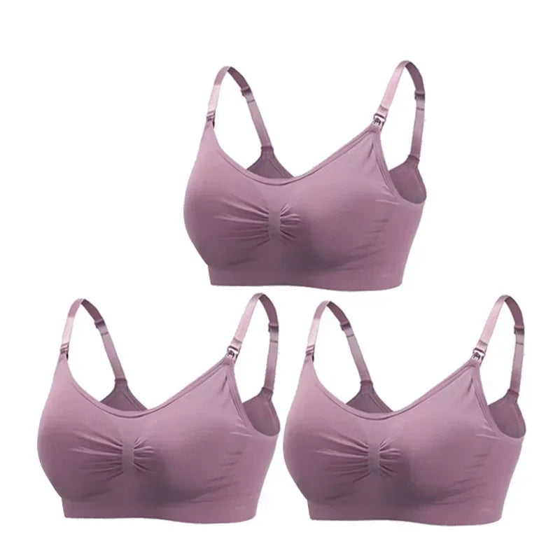 3-Pack Maternity Nursing Bras – Soft Wire-Free Breastfeeding Bra for Pregnancy & Nursing