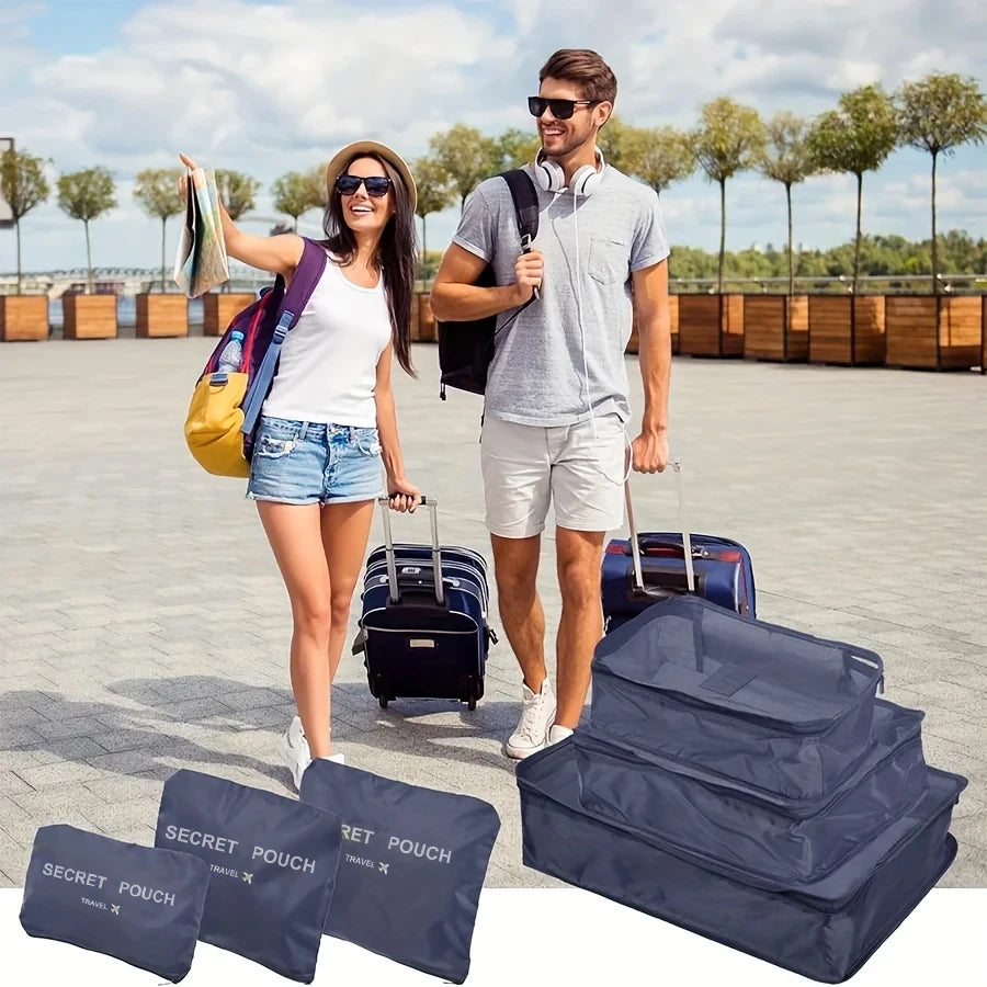 6-Piece Travel Packing Cubes Set – Waterproof Oxford Organizer for Women's Clothes & Underwear (Hand Washable)