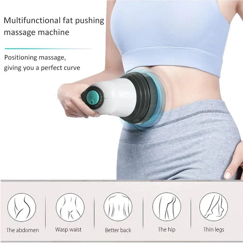 Portable Handheld Electric Body Massager - Anti-Cellulite Vibration Slimming Tool for Neck, Waist & Back