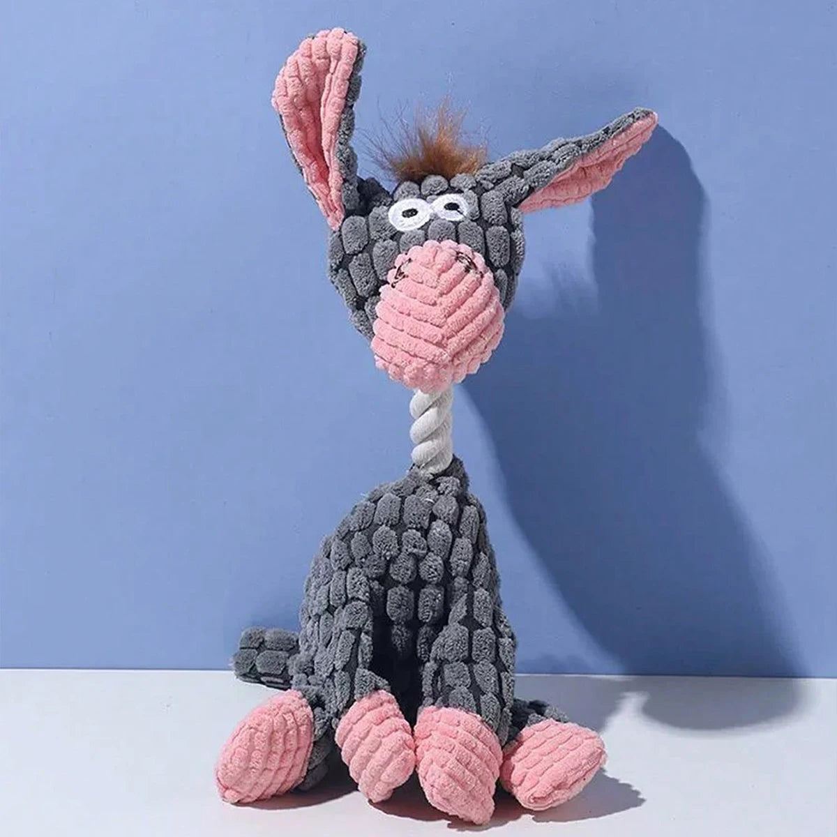 Donkey Plush Dog Toy with Squeaker – Interactive Chew & Fetch Toy for Small & Medium Dogs, 8.7–10.0 in (22–25.5 cm)
