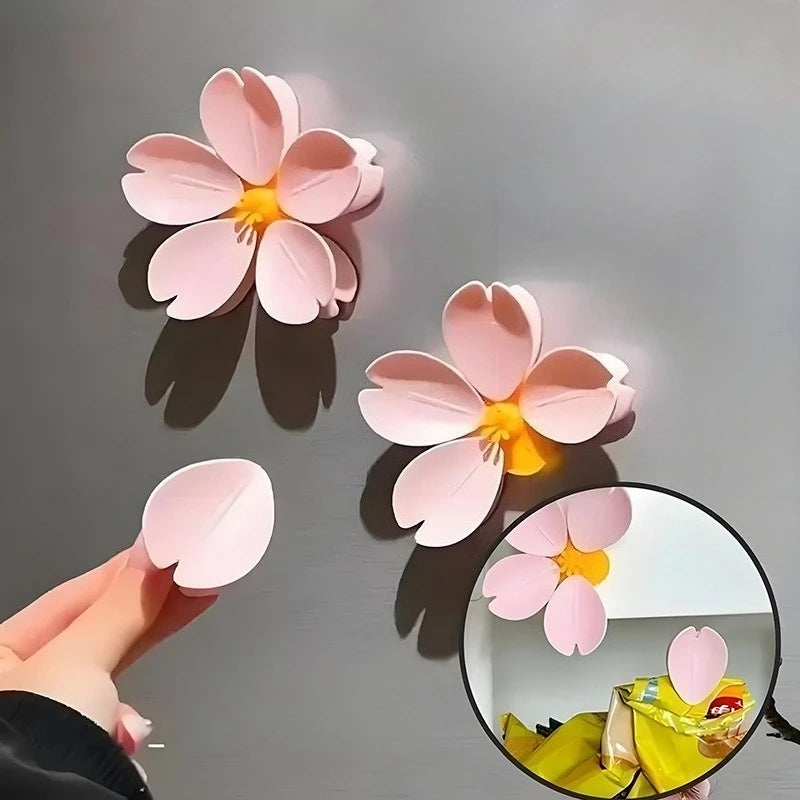 Sakura Petal Magnetic Fridge Clip - Flower Snack Bag Sealer & Refrigerator Magnet