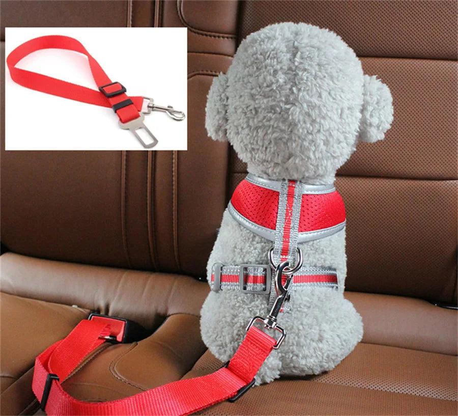 Adjustable Pet Car Seat Belt for Dogs & Cats – Universal Safety Buckle, 17.7–28.3 in (45–72 cm)