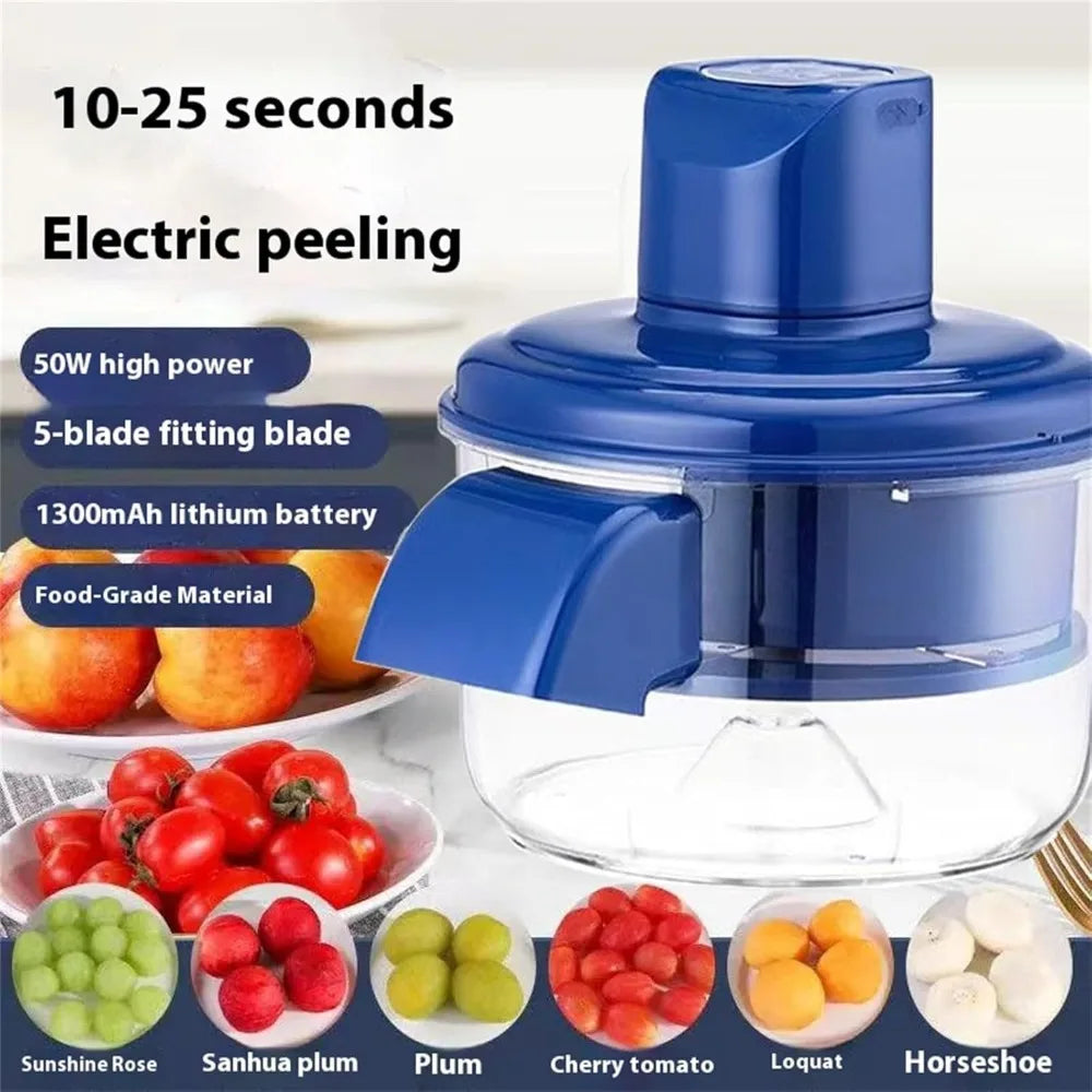 Rechargeable Electric Fruit & Vegetable Peeler for Grapes, Cherry Tomatoes & Garlic - USB Cordless