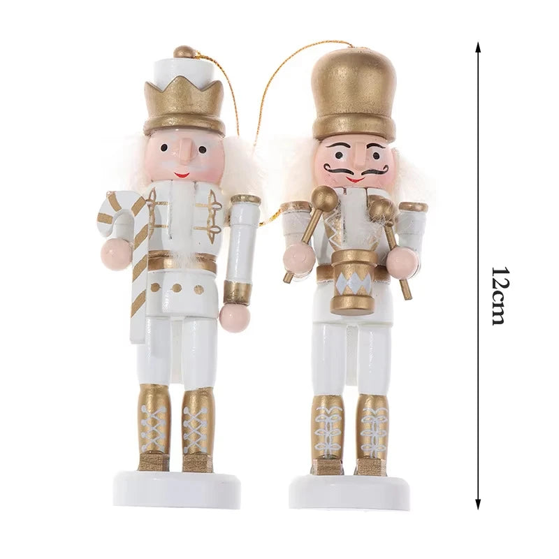 Hand-Painted Wooden Nutcracker Ornaments Set – Mini Soldier Christmas Tree Decorations (3/4/5-Piece)