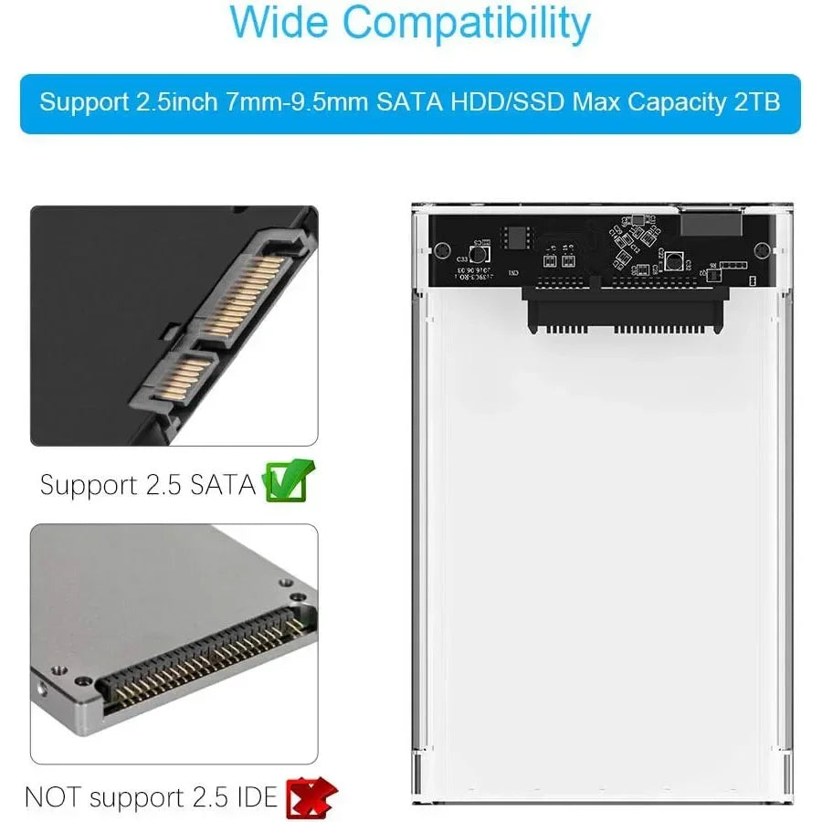 2.5-Inch (63.5 mm) SATA to USB 3.0 Transparent Tool-Free UASP HDD/SSD Enclosure