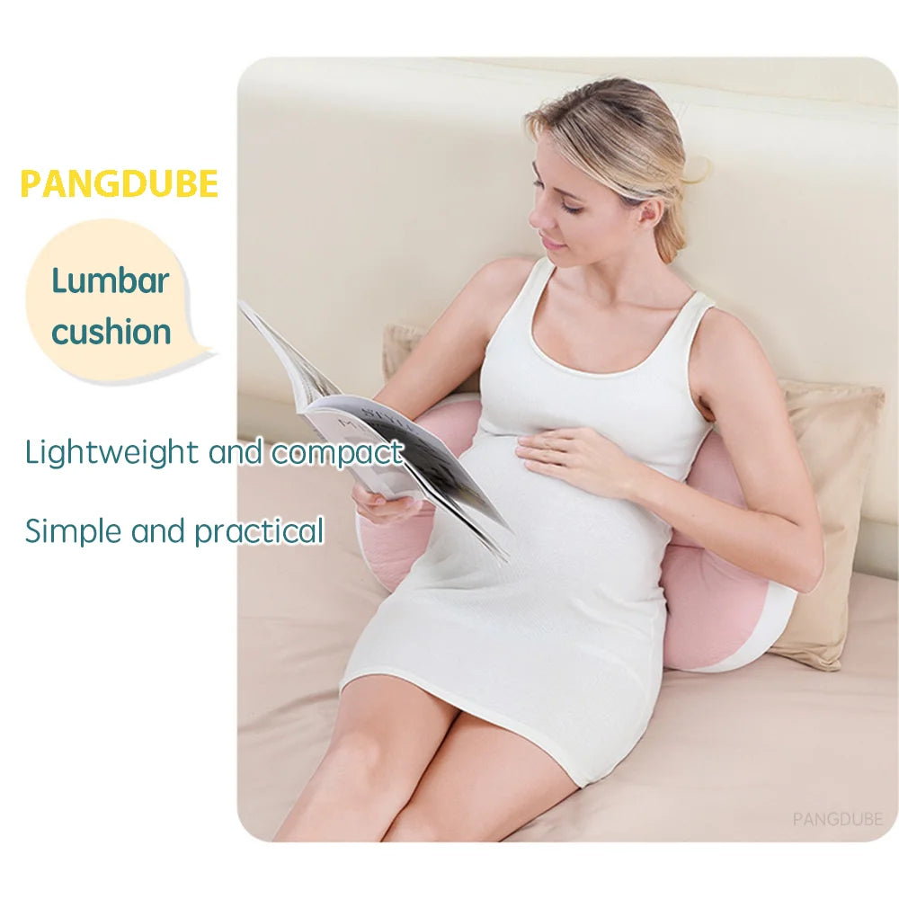 Pregnancy Body Pillow with Free Waist Support Pillow — Cotton-Polyester Maternity Sleeping Pillow, 64–78 × 36 cm (25–30.7 × 14 in)