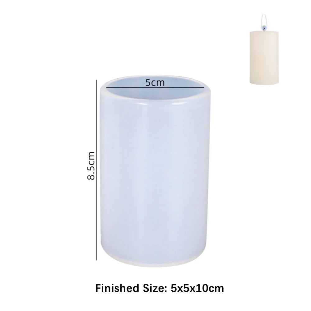 Cylinder Silicone Mold for 3D Scented Candle and Soap Making - DIY Resin, Wax & Plaster Crafts