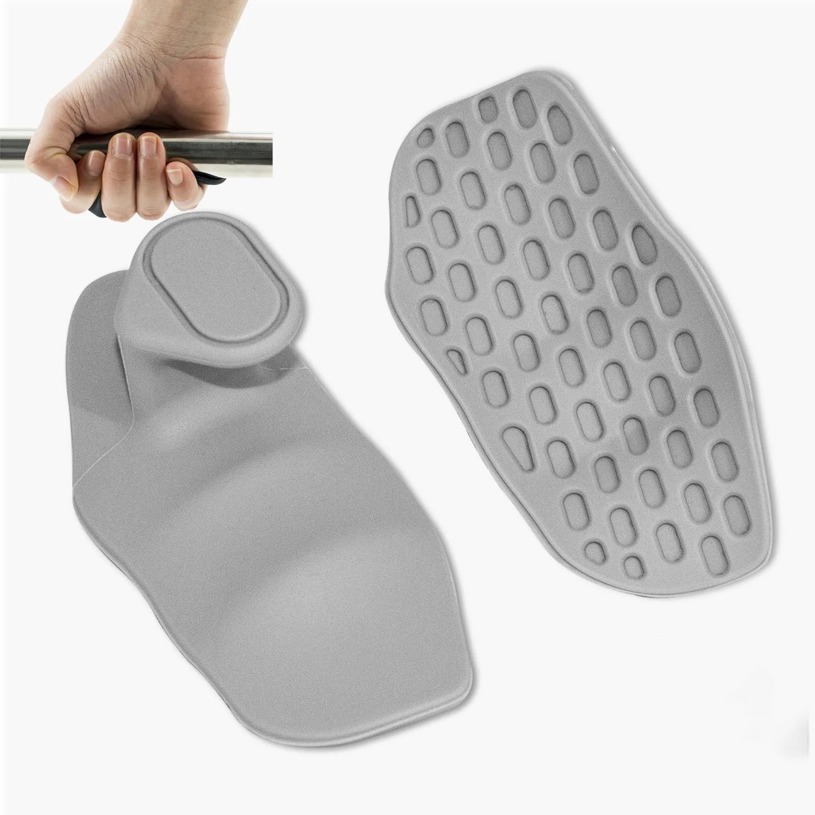 Anti-Slip Weight Lifting Grips — Ergonomic Fingerless Rubber Hand Protectors for Pull-Ups & Strength Training (Unisex)