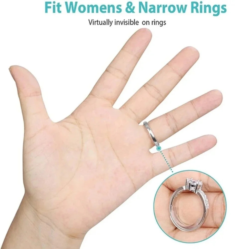 12-Pack Invisible Ring Size Adjuster Pads – Ring Reducer Inserts for Loose Rings