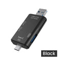 6-in-1 USB Type-C OTG Card Reader – MicroSD/TF & USB Adapter for Phones, Tablets, Laptops (USB 2.0)