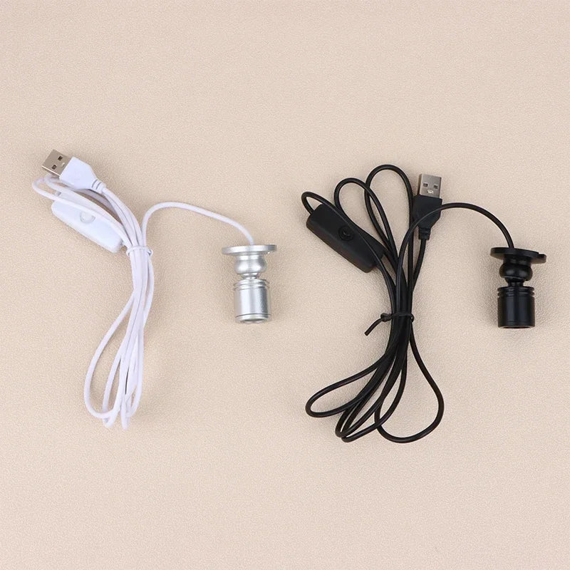 3W USB 5V LED Mini Spotlight - Surface Mount Rotatable Cabinet & Jewelry Display Light (Warm White + RGB)