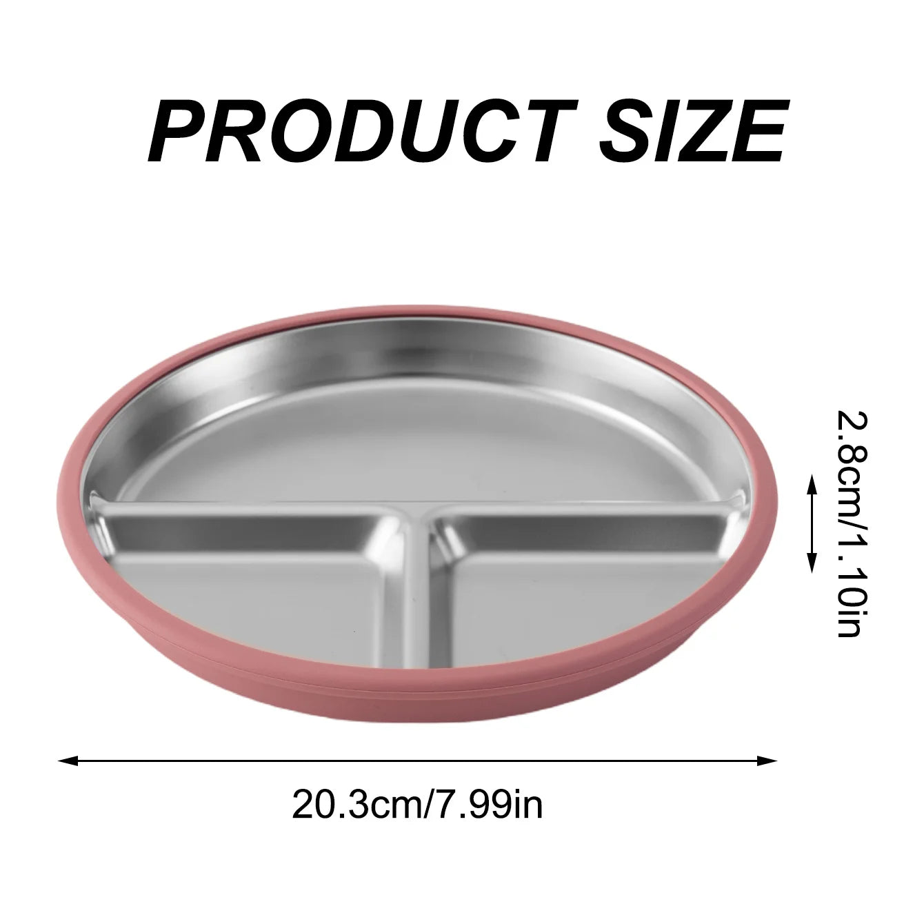 Stainless Steel Baby Plate with Detachable Suction Silicone Tray – Food-Grade Non-Slip Feeding Bowl for Infants & Toddlers