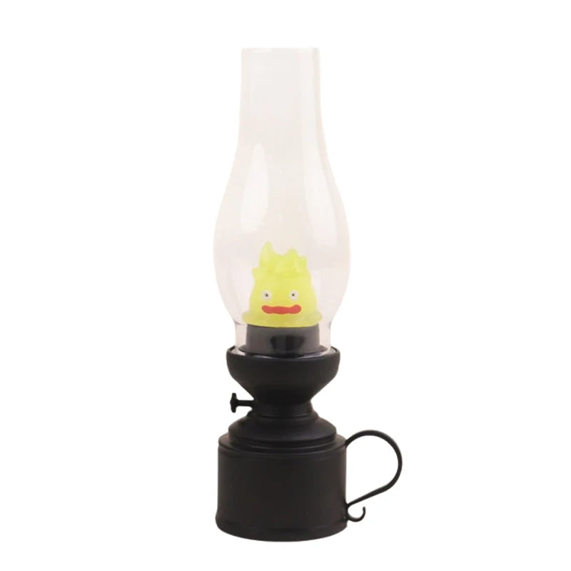 Calcifer Flameless LED Night Light Cartoon Kerosene Lamp Retro Decorative Bedside Candle