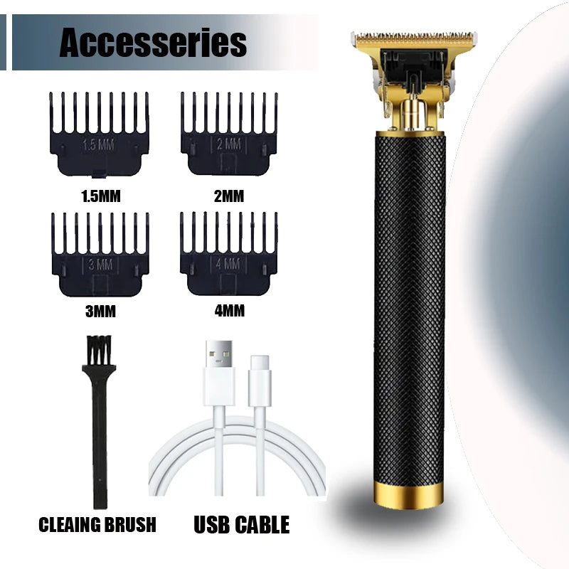 Rechargeable Cordless Hair Trimmer — Stainless Steel Blade, 80 Min Runtime, 0.5–1 mm (0.02–0.04 in) Cut