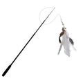 Telescopic Cat Wand Toy 1.8m (5.9 ft) Feather Teaser, Durable Scratch-Resistant Fishing Rod for Cats