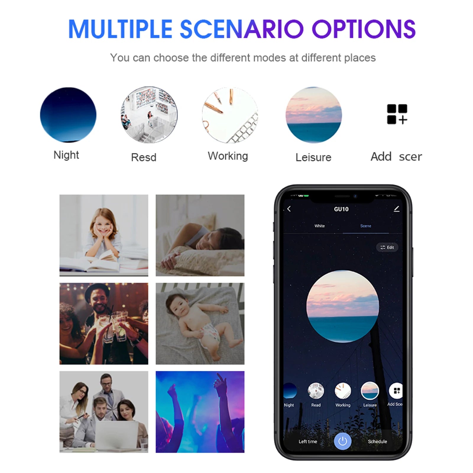GU10 Smart LED Bulb 5W RGB+CCT WiFi & ZigBee Dimmable — Smart App Control, Voice Assistant Compatible