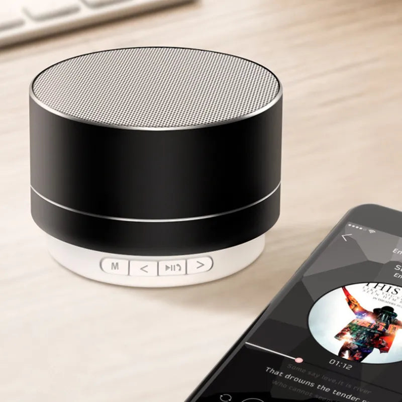 Portable Bluetooth Speaker with Subwoofer Mini Outdoor Stereo Aluminum Alloy TF/SD Card FM Radio
