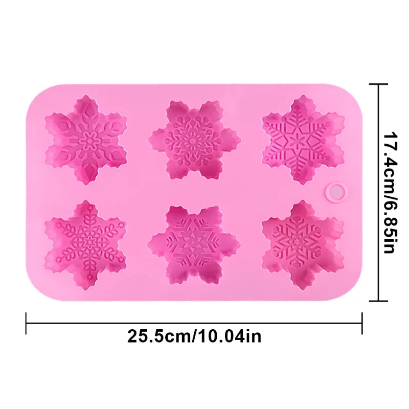 3D Snowflake Silicone Mold for Candle, Soap & Chocolate — DIY Christmas Cake Decorating Mold, Party Gift