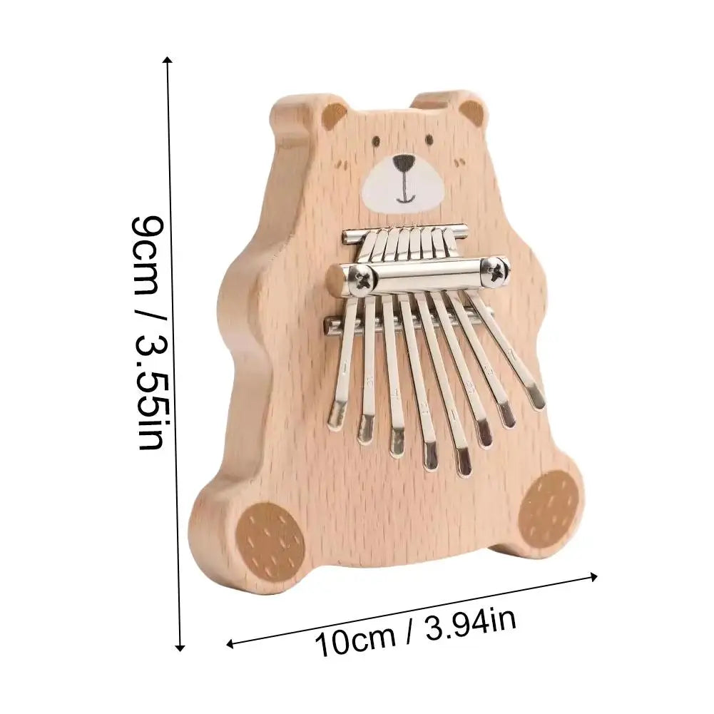 8-Key Mini Kalimba Thumb Piano Portable Bear Design Montessori Music Toy & Kids Gift