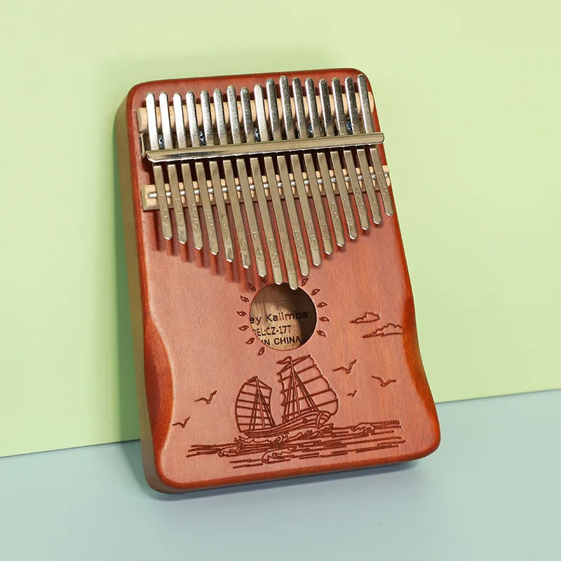17 & 21-Key Kalimba Thumb Piano Finger Piano — Mahogany Mbira with Tuning Kit for Beginners
