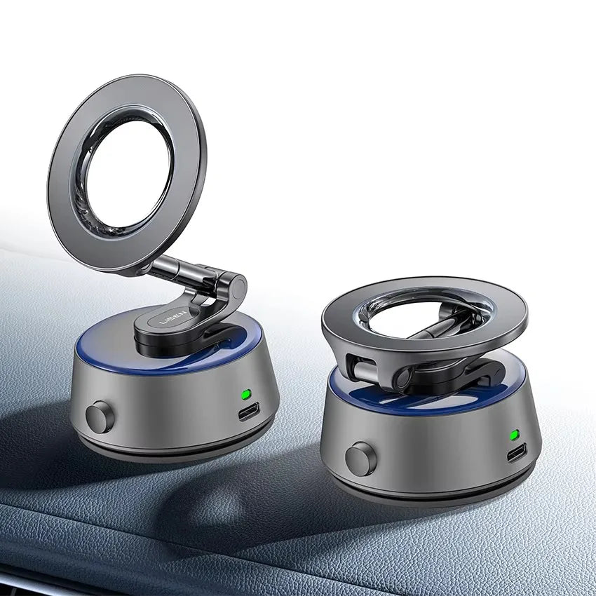 Electric Vacuum Magnetic Car Phone Mount – 360° Rotation, 4-Axis Adjustable Dashboard & Windshield Phone Holder