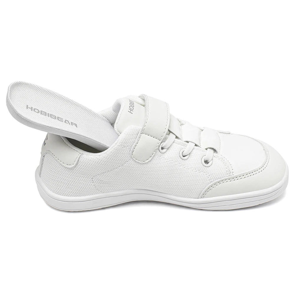 Kids Wide Toe Barefoot Sneakers Minimalist Lightweight Mesh & Faux Leather Hook & Loop Shoes