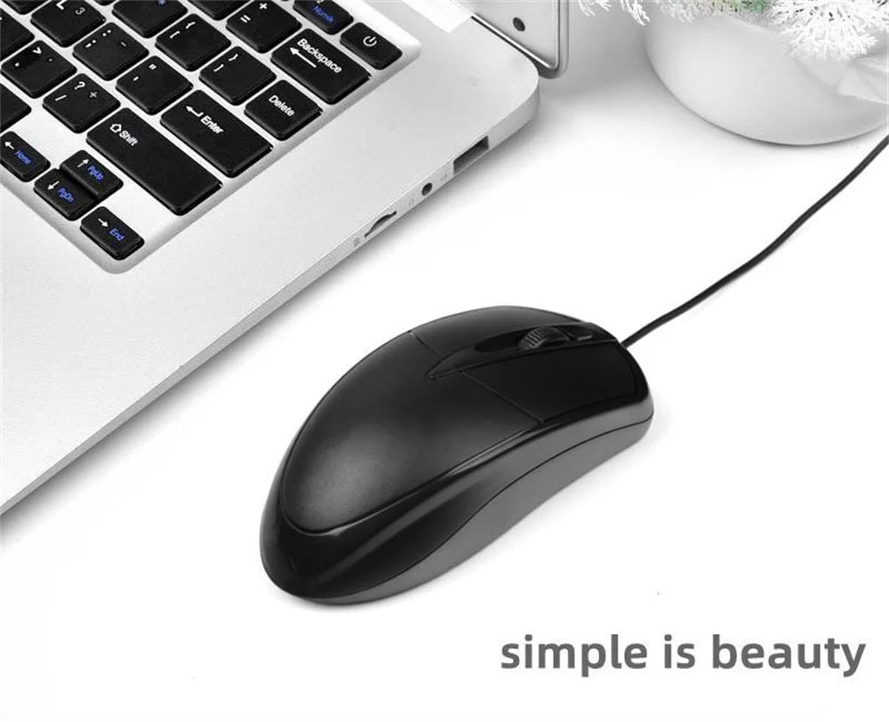 Wired USB Optical Gaming Mouse 1000 DPI - Ergonomic Plug-and-Play for PC & Laptop