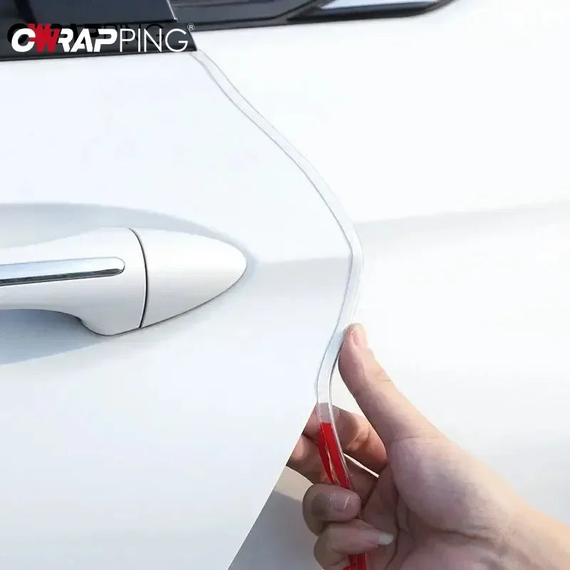 5 m (196 in / 16.4 ft) Transparent PVC Car Door Edge Guard Self-Adhesive Anti-Scratch Anti-Collision Strip