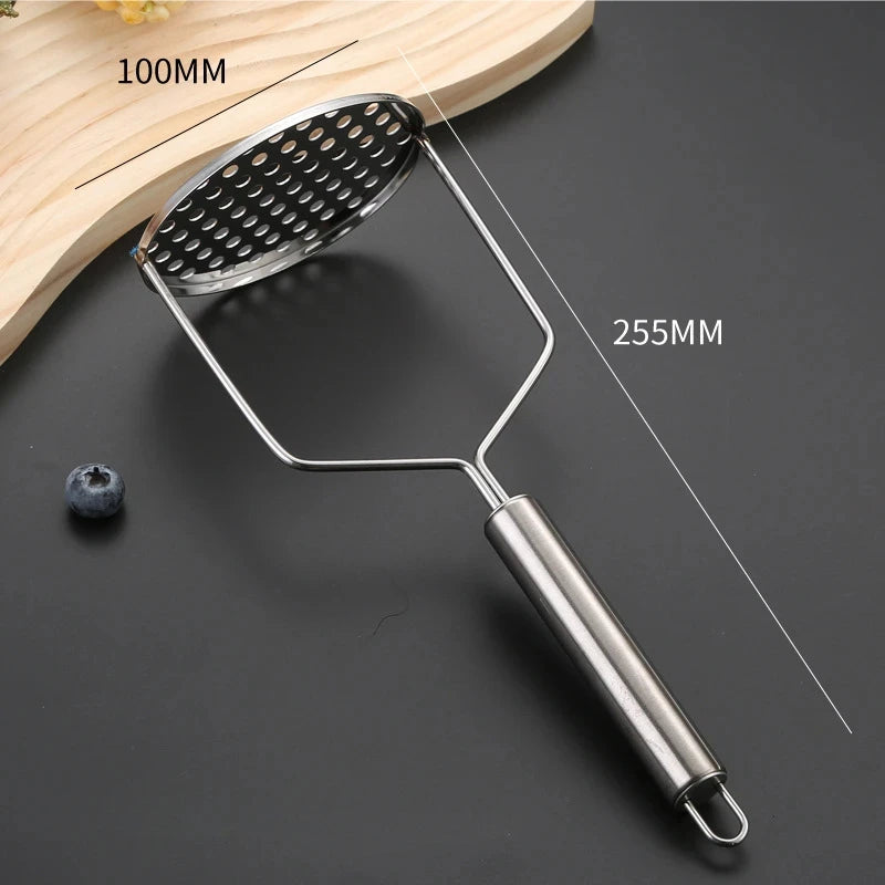 Stainless Steel Potato Masher and Vegetable Ricer Manual Handheld Food Crusher Durable Kitchen Gadget