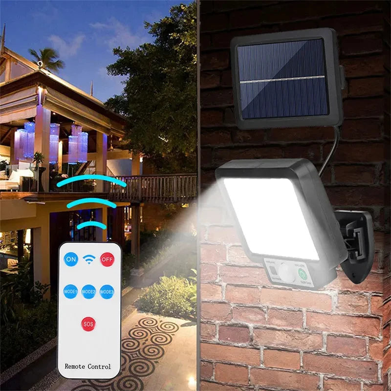 Solar LED Split Wall Light with Motion Sensor, 3 Modes Waterproof Outdoor Security and Garden Lamp