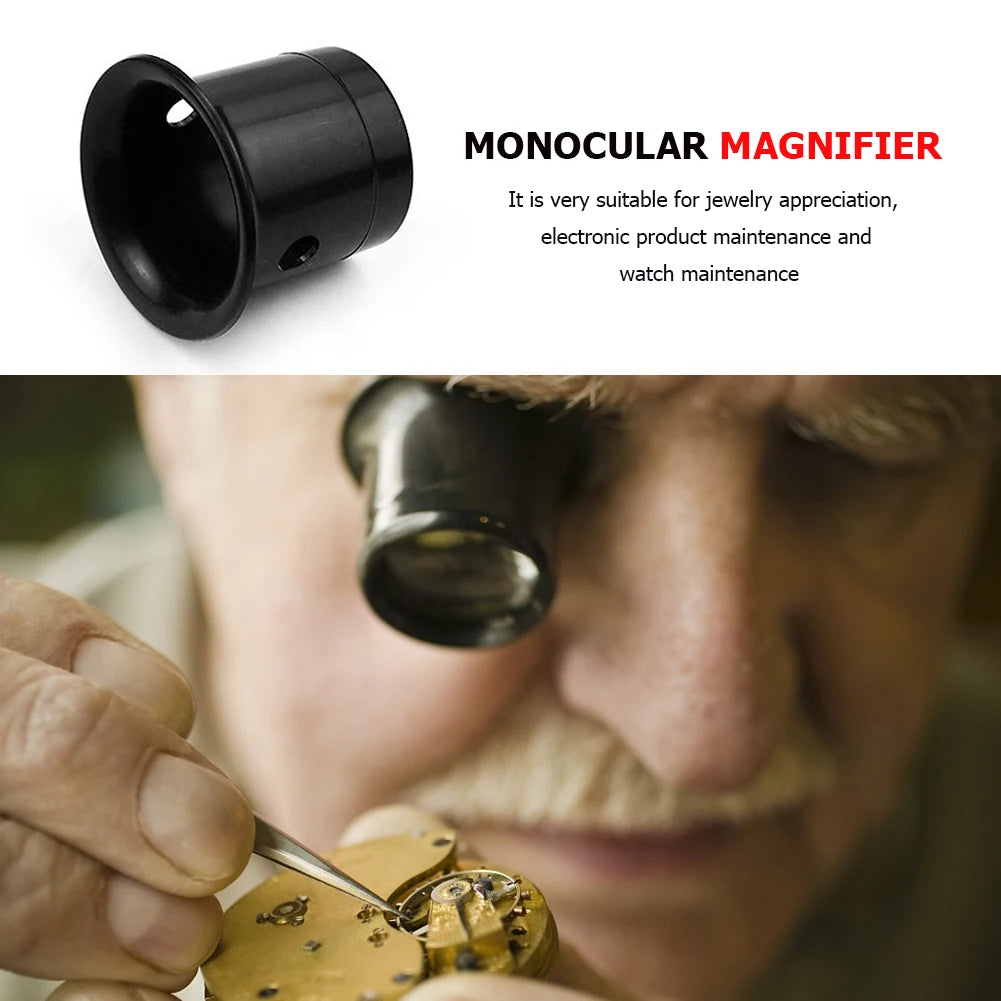 Jeweler's Loupe Magnifier Handheld Watchmaker Monocular 3x 5x 10x 15x 20x