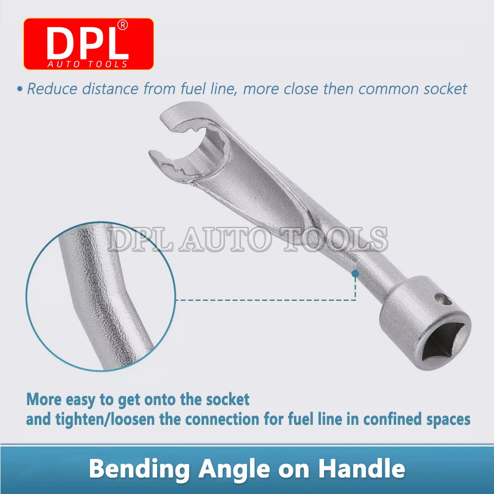 Diesel Injector Line Socket Set 1/2-Inch (12.7 mm) Drive - 12-Point Bihex Injector Fuel Line Wrenches