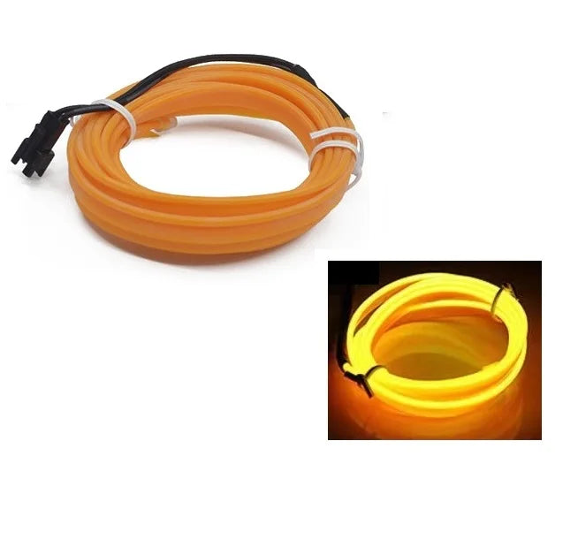 Car Interior LED EL Neon Strip - Flexible Ambient Auto Light for DIY 1/3/5/10M (3.3/9.8/16.4/32.8 ft)