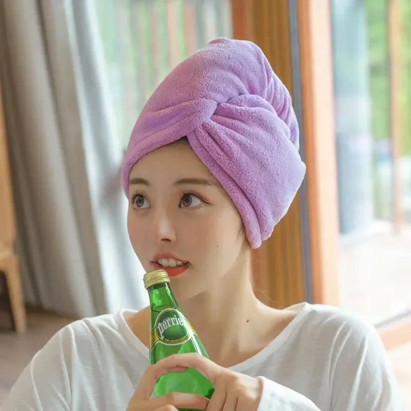 Quick-Dry Coral Velvet Hair Towel Turban – Super Absorbent Soft Hair Wrap for Women
