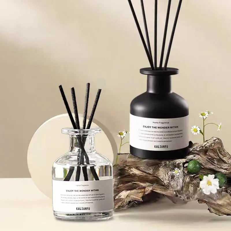 50 mL (1.69 fl oz) Flameless Freesia & Jasmine Fragrance Oil with Rattan Diffuser Sticks - Home Air Freshener