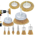 10-Pack Coarse Crimped Cup Wire Brushes for Drill – 1/4 in (6.35 mm) Shank, Steel Wire