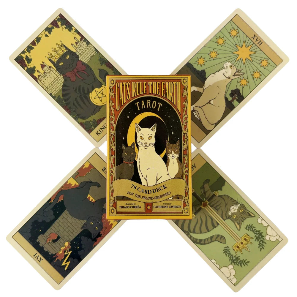 Cats Rule the Earth 78-Card Tarot & Oracle Deck — English Divination Cards