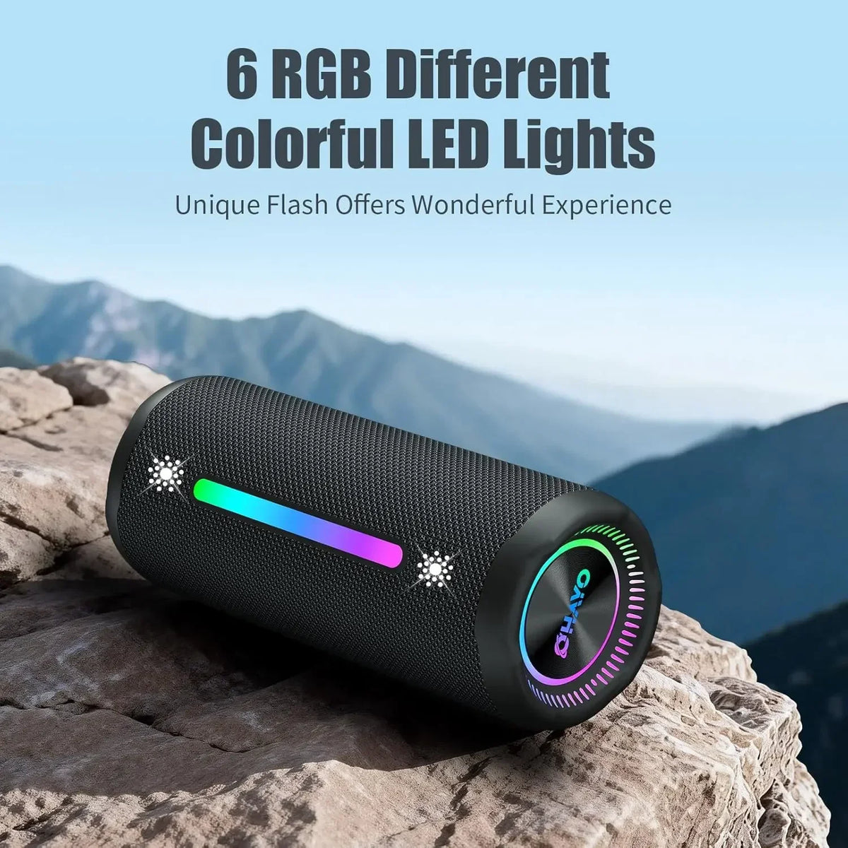 35W Bluetooth Speaker with LED Lights IPX7 Waterproof Portable HiFi Speaker with Bass Boost & TWS Wireless Stereo for Home, Outdoor & Travel