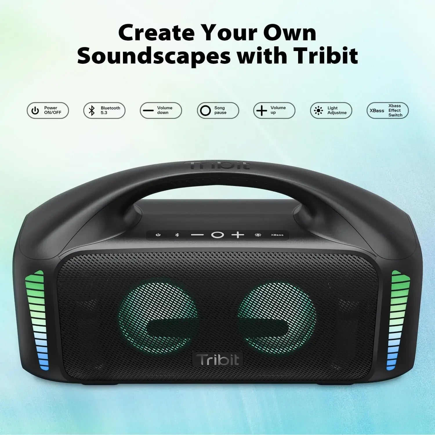 90W Portable Bluetooth Party Speaker IPX7 Waterproof — 30H Playtime, 32 LED Lights, Powerbank & Bluetooth 5.3